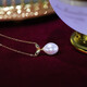 Yue Fei Jewelry Freshwater Pearl Pendant Sprout S925 Silver Water Drop Slightly Flawed 9-10mm High Light Pearl Single Pendant
