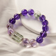 BOSFRU Uruguay Amethyst Bracelet Natural Green Ghost Cornucopia Purple Beads Good Luck Bracelet Toy Gift Amethyst-Green Ghost Bracelet Bracelet Length 16cm