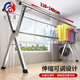 Stainless steel double pole clothes drying rack floor-standing folding retractable mobile indoor hanging clothes drying rack balcony cool quilt rack stainless steel thickened double pole 1.6 meters + 2 piece set