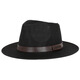 Kamilong Autumn Top Hut Herren-Leinen Sonnenhut Panama Flat Edge Britische Jazzhut High-End Sun Protection Gentleman's Hat Top Hut Gürtel schwarz 58 cm