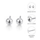 Mengjinyuan platinum earrings for women, PT950 glossy small round beads, platinum earrings, mini ear sticks, gift for girlfriend and friends, about 0.8g