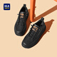 Hailan Home HLA men's shoes casual leather shoes men's board shoes breathable shoes HAAXXM1EBF037 black summer 42