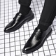 Zapatos de cuero para hombres, cordones de punta puntiaguda, ropa formal de negocios, zapatos casuales de estilo británico, traje de vellón de invierno más lana, zapatos de boda de novio, cuero de vaca negro 1699, 38 talla de zapato de cuero estándar