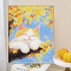 招财喵咪 画画填色diy数字油画手绘治愈系丙烯油彩涂色填充装饰画 C4855 油画套餐(内框+画笔+颜料)+60x75