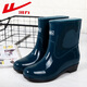 Huili Damen Regenstiefel Erwachsene mittelschwere Regenstiefel wasserdichte Schuhe Gummischuhe überschuht Wasserstiefel HXL5Z3 Dunkelgrün 38 38