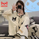 Cat Man (MiiOW) pure cotton pajamas for women in spring and autumn new long-sleeved trousers loose cardigan sweet cartoon cute home clothing set 9202 rose XL [recommended 120-140Jin [Jin equals 0.5 kg]]