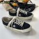 Jinbiao five-pointed star black 2021 new retro male and female students versatile Korean version ulzzang Hong Kong style ins canvas shoes male star low state-black 42 men