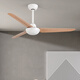 
Weather vane Simple modern ceiling fan without lights Living room Nordic dining room bedroom wood grain leaf fan without lights fan 52-653A white 5 leaf + hanging rod wood grain - no light wall control
