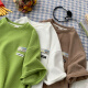 
Ronghu waffle short-sleeved T-shirt design mint mambo summer green loose top round neck summer couple top 1048 white 2XL