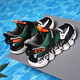 
Children's shoes boys' sneakers summer breathable elementary school student dad shoes middle child trendy casual boy running gray blue double net 34