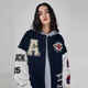 A CHOCK towel embroidered American lettering baseball uniform street quilted thickened jacket navy blue regular style XL