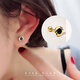 Jinzhu Seoul k gold pure 10k/14k gold gold jewelry earrings with turned flowers round mini threaded earrings for women single single