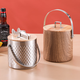 Yanxing Internet celebrity double-layer stainless steel ice bucket ice bucket bar ktv commercial beer bucket household storage bucket imported double-layer diamond + wooden lid 2L (free ice clip)