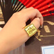 Small waist gold men's gold ring with blessing word 9999 pure gold plate ring solid live mouth adjustable pure gold ring hair word ring dad men's ring gold blessing word about 30 grams