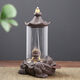 American and foreign new Chinese Zen backflow incense burner, glass cover, windproof, indoor household ornaments, sandalwood, agarwood, smoke, Pixiu base - praying for the great sage, artificial random installation - E