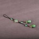 Lanyard de teléfono móvil de trébol de cuatro hojas de estilo antiguo y moderno, colgante USB de pescado Cloisonné, colgante de llavero de automóviles, decoración de billetera de monedas para mujeres