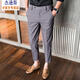
Jessons trousers men's business casual pants spring and autumn slim-fitting small feet suit pants men's striped cropped pants trendy brand trousers K699 dark gray-cropped pants (regular style) 34 (2.7 feet)