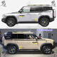 Qiantun is suitable for 2023 Jietu Traveler car stickers, body waistline color strip decoration stickers, door modification stickers LXZ02Y silver gold material