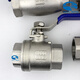 3042PC two-piece ball valve NPT thread internal thread straight thread G stainless steel two-piece Q11F soft seal 304 NPT3/8 DN10 L=51mm 1