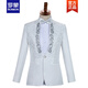 ROMON light luxury performance clothing male adult stand-up collar sequined singer host clothing stage chorus men's dress suit new product white buy jacket + pants + bow tie 185/96A