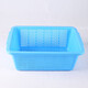 Panier de lavage en plastique en plastique rectangulaire de fleur de cristal de glace Panier de rangement de rangement de panier de maternelle de la maternelle panier de drain épaissie bleu 683 (43 * 32,5 * 16,5 cm)
