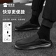 蜀黍家【三防】一脚蹬轻弹透气冰丝布鞋男2024夏季休闲懒人帆布鞋 黑色 42