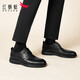 Red Dragonfly men's cowhide high-end business casual leather shoes for men wear-resistant lace-up groom's wedding shoes WTA32555 black 42
