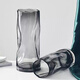 Love has been filled with sugar glass art vase pleated gray 25cm light luxury living room ornaments hydroponic container fake flowers birthday gift vase