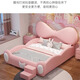 Congying children's bed pink bow princess bed girl's bedroom modern simple fence slide bed soft package single bed bed + bedside table *1 1.5*2 meters