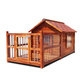 Dog House Outdoor Waterproof Solid Wood Dog House Medium and Large Dog Golden Retriever Dog House Rainproof Summer Outdoor Four Seasons Pet Villa 4XL with Yard Double Windows with Screen Package Installation