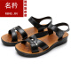 
Mingqian middle-aged and elderly sandals women's shoes for summer mother shoes flat sole soft sole non-slip wear-resistant elderly sandals grandma shoes maternity shoes 878 black 38