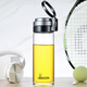 Copa de vidrio Heenor con anillo de elevación Copa de té de gran capacidad espesada para hombres para hombres Copa de agua portátil de automóviles portátiles [gran capacidad] Tapa de tazas de elevación 695 ml - Modelo de mostrador Nuevo