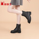 Spider King Women's Shoes Martin Boots Botas casuales para mujeres para mujeres Cowhide Winter Plus Fleece Boots Wommed All-Match Boots Women 09372 Negro 37 (235 mm)