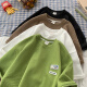 
Ronghu waffle short-sleeved T-shirt design mint mambo summer green loose top round neck summer couple top 1048 white 2XL