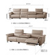 Gujia Home (Kuka) Sofa de fonction électrique moderne zéro contre le mur de paroi couche à vaches de vache Smart Renversage de jeu Sofa 6196 Smart Home [Couleur d'avoine] Courroie électrique à trois personnes 2