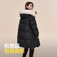 Bosideng winter down jacket for women, mid-length, removable hood, large fur collar, new national standard shopping mall jacket