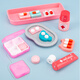 Beau chien et enfants jouant au médecin de maison jouent à une infirmière jouet infirmière injection outils d'injection Boîte médicale garçon et fille anniversaire enfant cadeau 31 pièces box en plastique toys + médecin