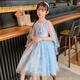 
Anneyol Snow White Skirt Frozen Girls Summer Dress Medium-Grand Children's Baby Spring and Autumn Puffy Gown Skirt A841 Blue 130