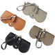 Xuansu Ins Sonnenbrille Tasche Echtes Cowhide Portable Brille Box Sonnenbrille Schutzhülle Süße Brille Clip Frauen Einfache Brille Khaki