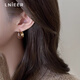 Lnieer Maillard retro earrings for women 2025 new earrings niche design earrings temperament high-end autumn and winter earrings Maillard beaded earrings