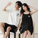
Langsha (langsha) couple pajamas pure cotton suit summer short-sleeved suspender skirt cool thin style one man and one woman full cotton home clothing L9902 [high quality pure cotton] L men