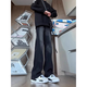 
7 high-end products, micro-flare jeans, men's spring and summer style, American high street loose straight slim sci-fitting sci-cut trousers, men's DF-701-1 black plus velvet XL