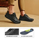 Skechers men's shoes autumn and winter 2025 new business casual shoes black leather shoes soft sole lightweight low-top sports shoes formal shoes black-BBK 41