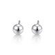 Mengjinyuan platinum earrings for women, PT950 glossy small round beads, platinum earrings, mini ear sticks, gift for girlfriend and friends, about 0.8g
