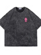
Fini Dongjue European and American street style retro chess board love short-sleeved T-shirt men's summer loose hiphop street top ins trendy SN6176 black 2XL