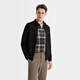
Biemlfdlkk [16-pin wool] Spring and Autumn Men's Casual Jacket Skin-friendly and Clean Color Business Classic Stand Collar Wool Kit Jacket 07 Black XL