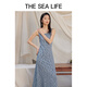 Das Meeresleben OU Hai Yisheng Kleid Damen 24 Sommer New Slim Fit Slim Quastel Strick -Suspender Kleid 15867 Harbor Blue M.