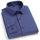 Nobel Paul pure cotton shirt men's long-sleeved autumn and winter new cotton-woven haired middle-aged and young people small plaid business casual flannel shirt MG6218 dark blue red stripes 38 [Suggested 100-120Jin [Jin equals 0.5 kg]]