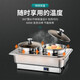 Vnash Buffet Electric Heating Stove Soup Stove Double-head Steamed Bun Soup Stove Hotel Buffet Breakfast Dessert Steamed Bun Steamer 18-liter Steam Oven Double-layer Steamer Mechanical Glass Cover