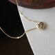 Baozha Jumei Korean gold 14K gold necklace heavy industry plain gold glossy single heart-shaped love peach heart pendant clavicle chain necklace one piece